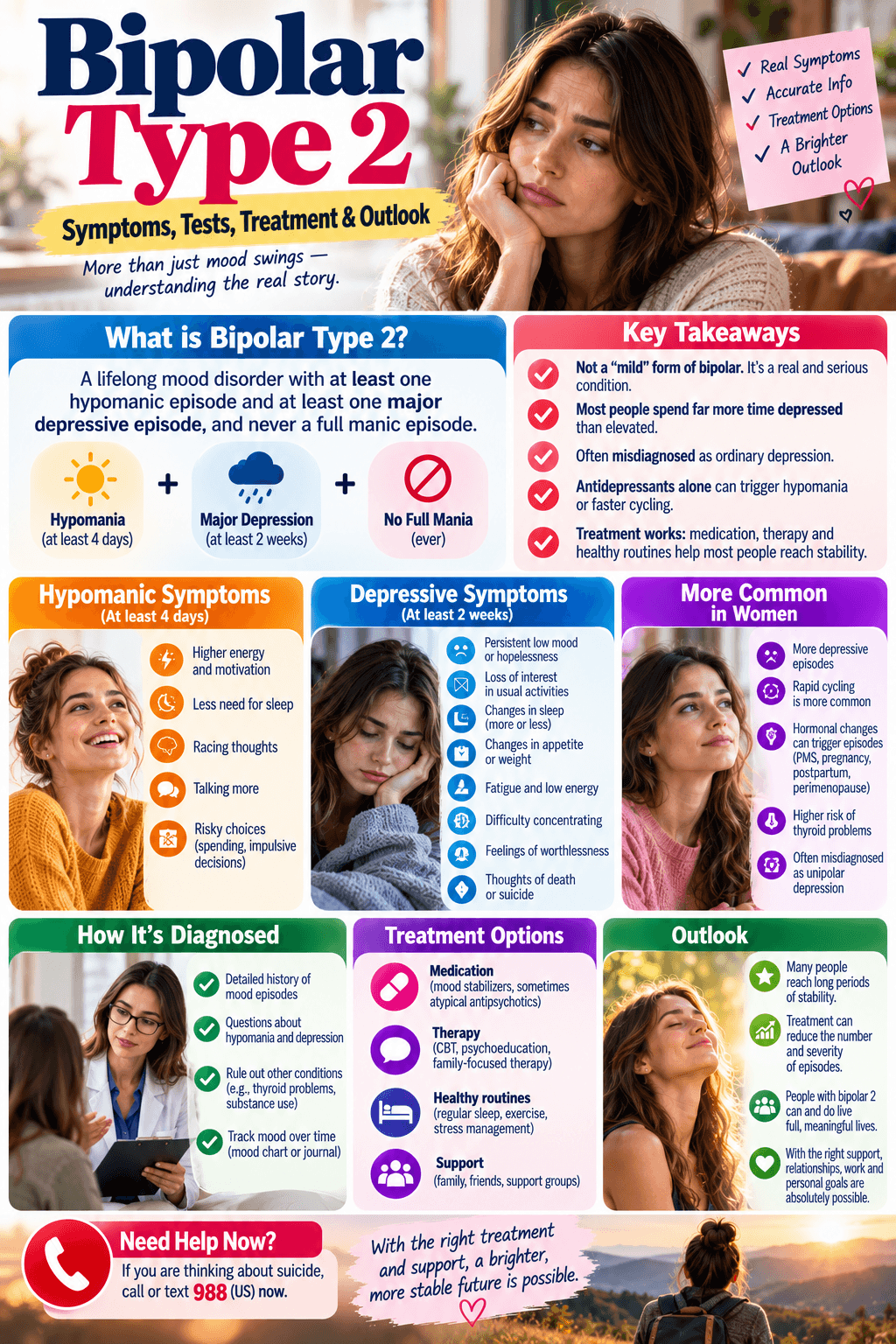 Bipolar Type 2: Symptoms, Tests, Treatment & Outlook